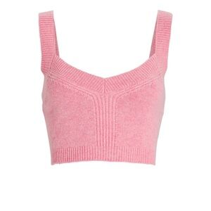 Intermix Sandi Wool-Cashmere Crop Top in Pink and size P